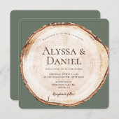 Groene aangepaste bijtende bruiloft met korrel kaart (Voorkant / Achterkant)
