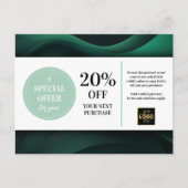 Groene aangepaste coupon korting Briefkaart (Voorkant)