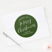 Groene aangepaste kerstStickers Ronde Sticker (Envelop)
