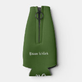 groene aangepaste kleur monogrammen flesjeskoeler (Achterkant)