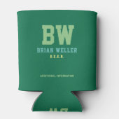 groene aangepaste koelbox voor monogrammen blikjeskoeler (Achterkant)