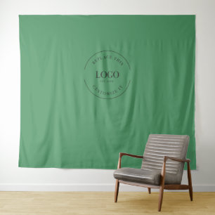 groene aangepaste logo achtergrond bedrijf brandin wandkleed