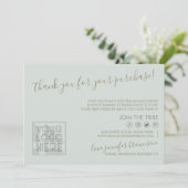 Groene aangepaste logo QR-code Kandle Care Instruc Bedankkaart (Staand voorkant)