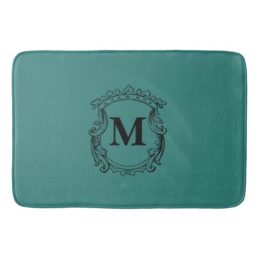 Groene Aangepaste Monogram Wapenschild Badmat (Voorkant)