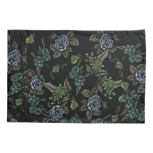 Groene aardbloemen kussensloop (Achterkant)