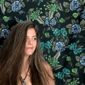 Groene aardbloemen wandkleed