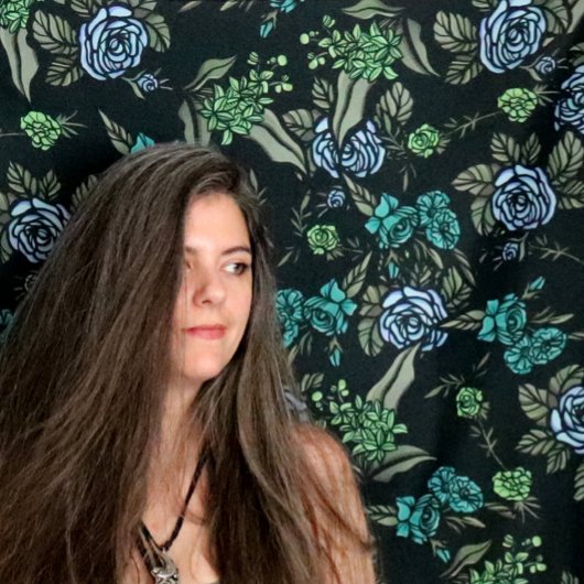 Groene aardbloemen wandkleed