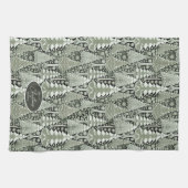 Groene Aarde Kerstmispatroon#6 ID1009 Theedoek (Horizontaal)