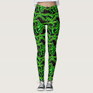 Groene aarde kleuren gemengde hint van wijn en cit leggings