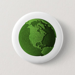 Groene Aarde Ronde Button 5,7 Cm