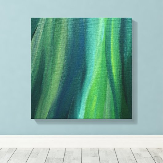 Groene Abstracte Art Canvas Print (Insitu (Houten vloer))