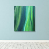 Groene Abstracte Art Canvas Print (Insitu (Houten vloer))