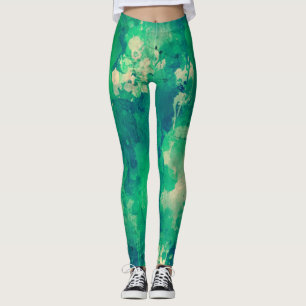 Groene Abstracte Artsy Leggings