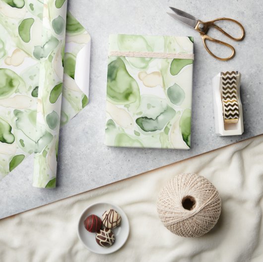 Groene Abstracte Avocado Cadeaupapier (Crafts)