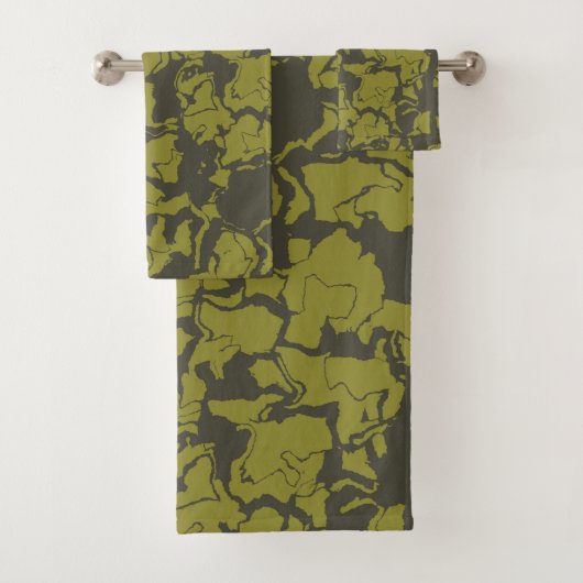 Groene abstracte badhanddoekset bad handdoek (Insitu)