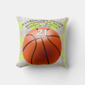 Groene Abstracte Basketball-bakkerij - Birthecord Kussen (Voorkant)