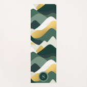 Groene Abstracte berggolven Yogamat (Voorkant)