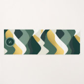 Groene Abstracte berggolven Yogamat (Voorkant (horizontaal))