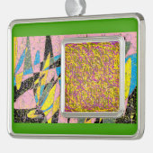 groene abstracte design van art. 2 verzilverd kader ornament (Links)