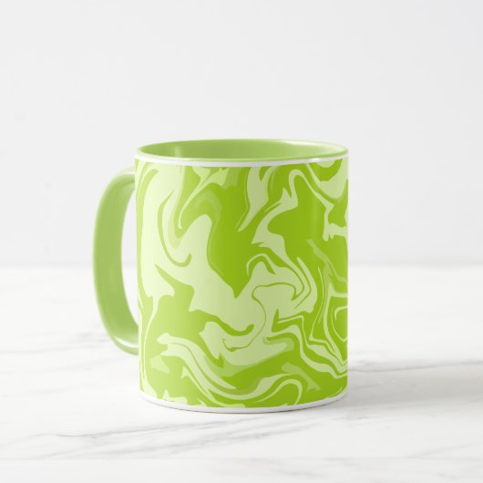 Groene Abstracte Draaikolken Mok (Voorkant links)