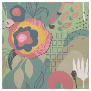 Groene Abstracte Floral Stof