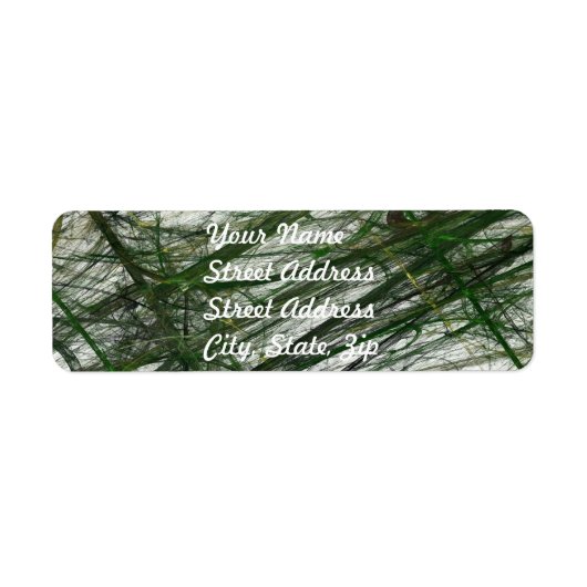 Groene Abstracte Fractal Return Address Sticker (Voorkant)