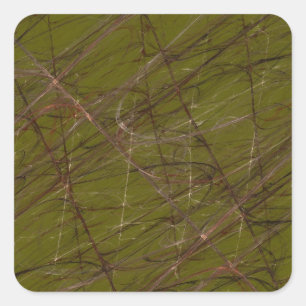 Groene Abstracte Fractal Square Sticker