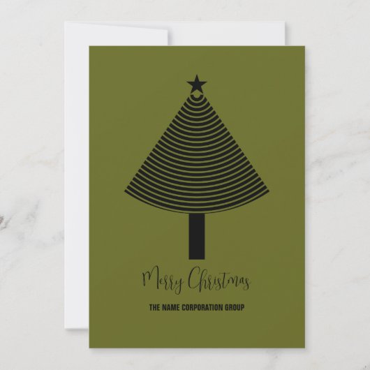 Groene abstracte kerstboomuitnodiging kaart (Voorkant)
