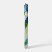 Groene Abstracte Kunst Monogram Aangepaste Naam iPhone 15 Hoesje (Linkerkant)