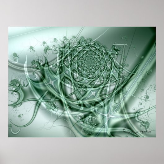Groene Abstracte kunst Poster (Voorkant)