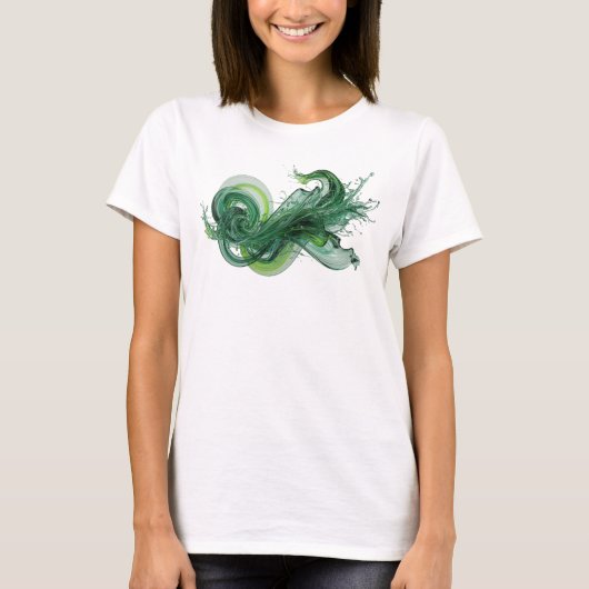 Groene ABSTRACTE KUNST Statement Design T-shirt (Voorkant)
