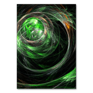 Groene Abstracte Kunst Tafelkaart Rond de Wereld Kaart