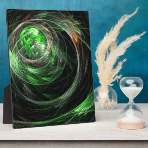 Groene abstracte kunstplaat rond de wereld fotoplaat