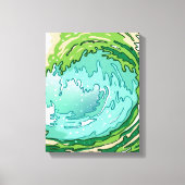 Groene Abstracte oceaangolven verpakt canvas Afdruk (Voorkant)
