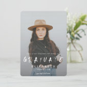 Groene Abstracte penseelstreken Foto Afstuderen Aankondiging (Staand voorkant)