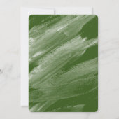 Groene Abstracte penseelstreken Foto Afstuderen Aankondiging (Achterkant)