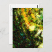 Groene Abstracte schilderkunst Briefkaart (Voorkant / Achterkant)