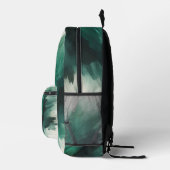 Groene Abstracte Smaragd Vibes Bedrukte Rugzak (Rechts)