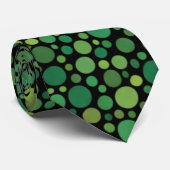 Groene Abstracte Stippen Stropdas (Opgerold)
