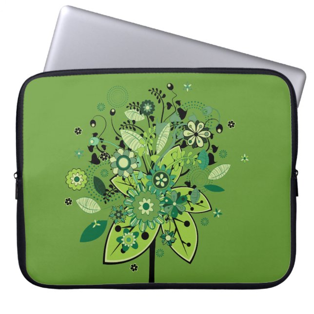 Groene Abstracte structuur Laptop Sleeve (Voorkant)