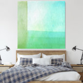Groene Abstracte Waterverf Droommuur Canvas Afdruk (Insitu (Slaapkamer))
