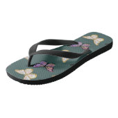 Groene Achtergrond Butterflies Teenslippers (Schuin)