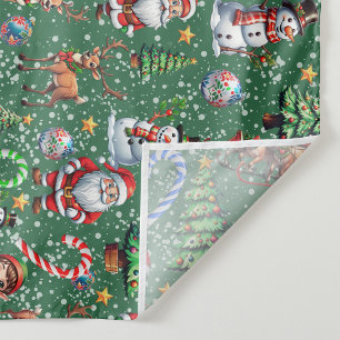 Groene Achtergrond Kerst Decoratiepatroon Wandkleed