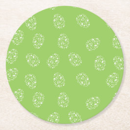 Groene achtergrond met siereieren ronde kartonnen onderzetter