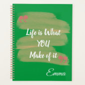 Groene achtergrondplanner Gepersonaliseerd Planner (Voorkant)