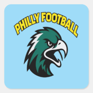 Groene Adelaar Mascotte Philly Voetbal Fan Kleding Vierkante Sticker