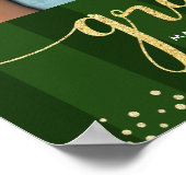 Groene afstudeerling 3 foto strepen goud glittersc poster (Hoek)