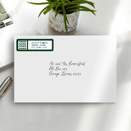 Groene Afstuderen Return Address Labels