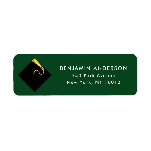 Groene Afstuderen Return Address Labels (Voorkant)