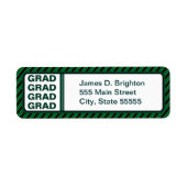 Groene Afstuderen Return Address Labels (Voorkant)